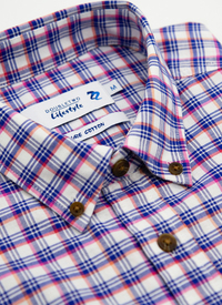 Double Two Short Sleeve Navy Check Shirt 