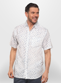 Pattern Button Up Short Sleeve Shirt 