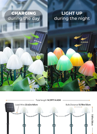 10pc Solar Mushroom Lights