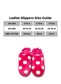 Ladies Hardsole Polka Dot Slippers 