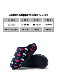 Ladies Heart Design Slippers 