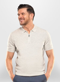 Short Sleeve Cotton Zip Polo Shirt 