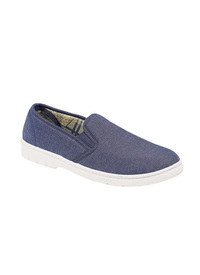 Navy Denim Canvas Slip On Shoes Navy Denim Canvas Slip On Shoes