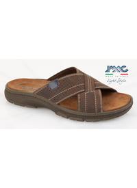 LEATHER CROSSOVER MULE FLIP FLOP 