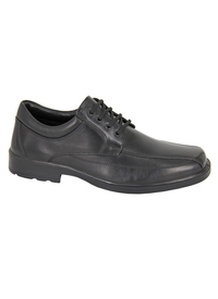 Black Lace Up Comfort Leather Shoe 