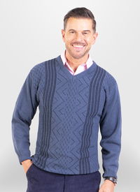 V Neck Patterned Sweater 