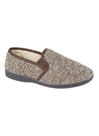 TEXTURED KNIT SLIPPERS 