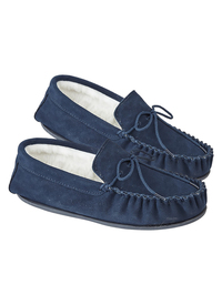 Wool Mix Thermal Lining Moccasin Slipper 