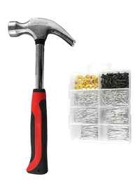 HAMMER AND 500 NAIL ASSORTMENT SET