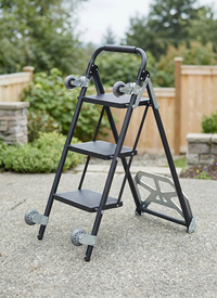 Homelya 4-in-1 MultiPurpose Utility Cart & Step Ladder