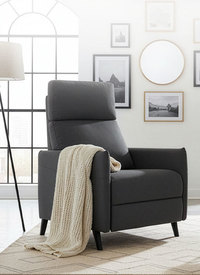 Push-Back Linen Recliner Armchair