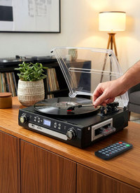 Bluetooth Vinyl Record Player with Speakers