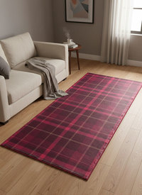 Tartan Carpet Artificial Silk Rug 