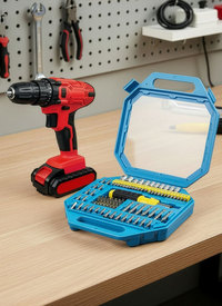 21 V Cordless Drill with 1 Battery & 101 Pieces Set 21 V Cordless Drill with 1 Battery & 101 Pieces Set