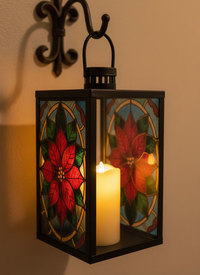 Christmas Glass Lantern | Stained-Glass Style Christmas Glass Lantern | Stained-Glass Style