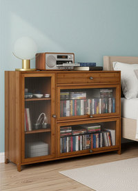 Bamboo & Acrylic Storage Cabinet