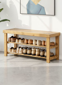 Bamboo Shoe Rack Storage Organiser, Holds 20-25 Pairs
