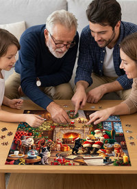 1000 Piece Christmas Puzzle - Santa's Puppies