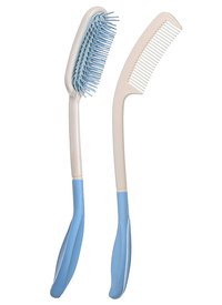 LONG HANDLE HAIR COMB & BRUSH SET