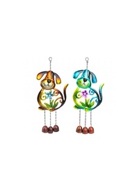 2PCS METAL DOG WINDCHIME