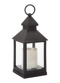 FLICKERING BLACK LANTERN WITH LED LIGHT (2 Pack)