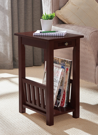 Kilburn Magazine Rack with Pull Out Tra 