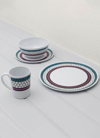 16 pcs Melamine Dining Set - Honeycomb