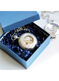 PERSONALISED ROMAN SKELETON POCKET WATCH