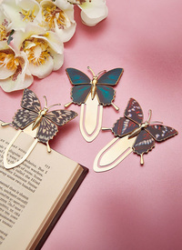 Gold Plated Butterfly Bookmarks set of 3