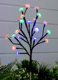 Set of 2 Solar Flower Tree Light