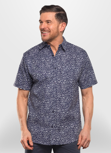 Pattern Button Up Short Sleeve Shirt 