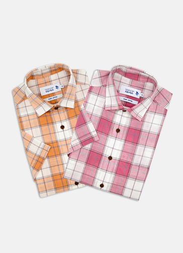 Double Two S/S Large Check Shirt 