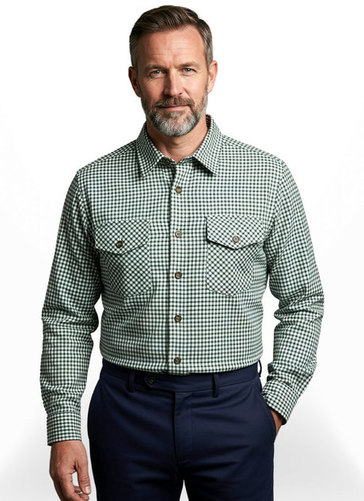 Tattersall Longsleeve Shirt - Navy & Green