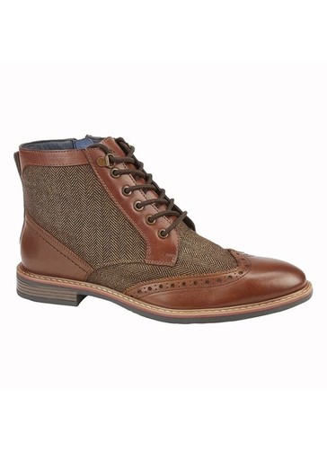 Herringbone Textile/leather Boots 