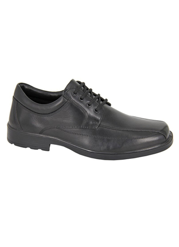 Black Lace Up Comfort Leather Shoe 