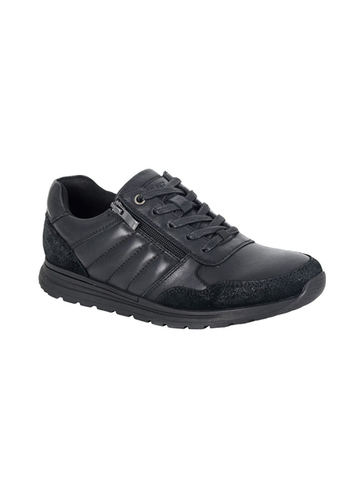 Leather Casual Zip & Lace Shoes 
