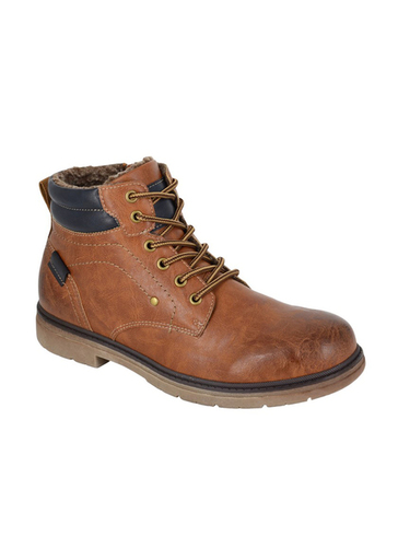 Men�s Tan PU 6 Eye Padded Ankle Boot