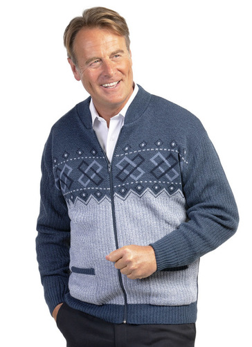 Marl-knit Zip Front Cardigan 