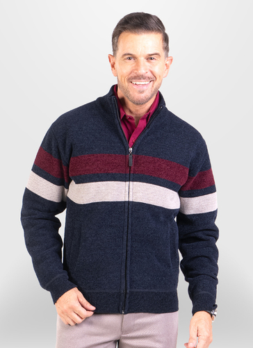 Samuel Horizontal Striped Chenille Zippe 