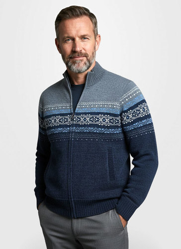 Contrast Chenille Zip Cardigan 