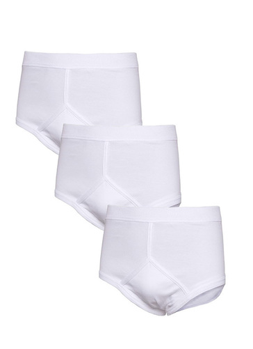 Pack Of 3 Men�s White Cotton Briefs 