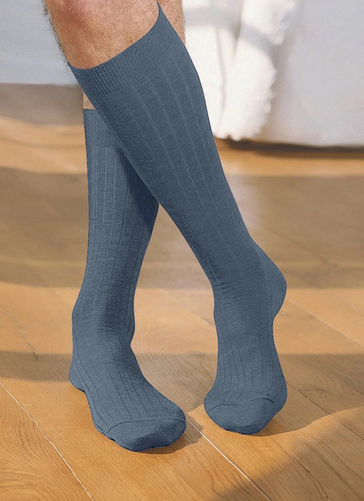 Calf Length Blue Socks 