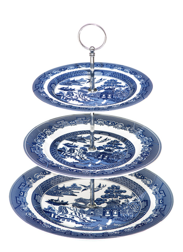 Blue Willow 3 Tier Cake Stand