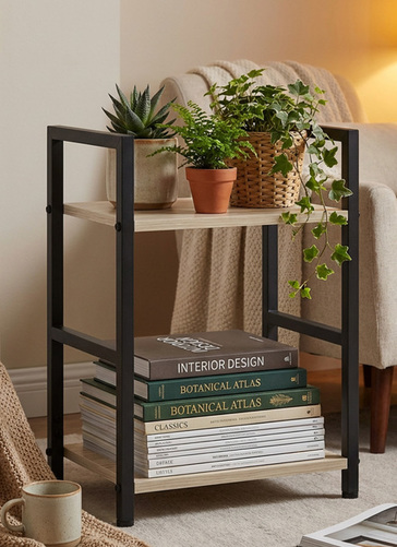 Multi -Tier Metal & Wood Console