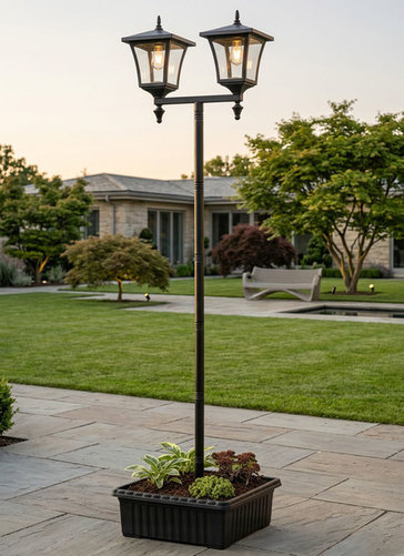Solar Security Light With Planter Base