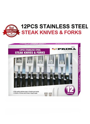12pck Stainless Steel Knives & Forks