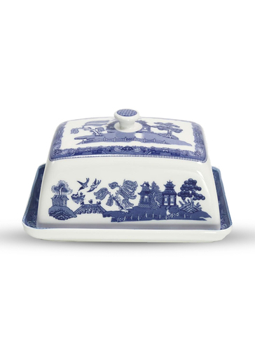 Blue Willow Butterdish & Cover