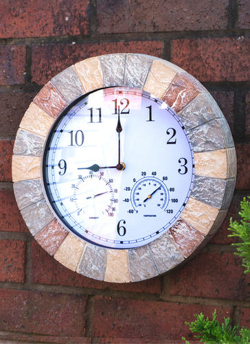 13'' Outdoor Slate Effect Clock
