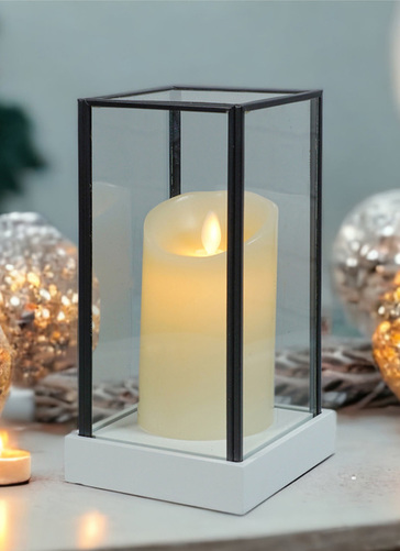 Hurricane Glass Artificial Candle Holder