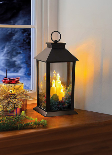 Battery Operated Lantern With 3 Candles